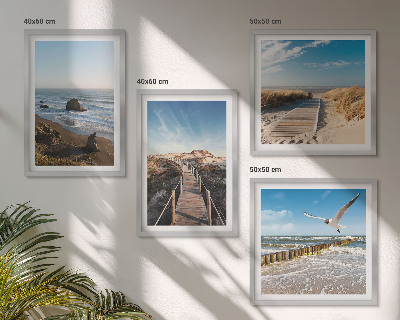 Composizione di 4 quadri onde della spiaggia molo panoramico passeggiata