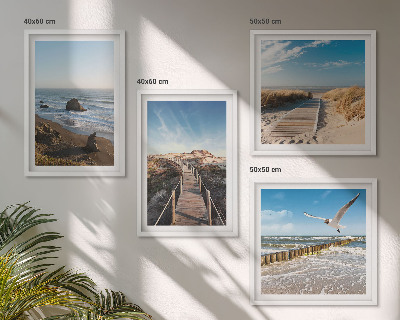 Composizione di 4 quadri onde della spiaggia molo panoramico passeggiata