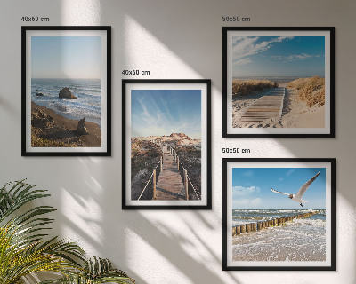 Composizione di 4 quadri onde della spiaggia molo panoramico passeggiata