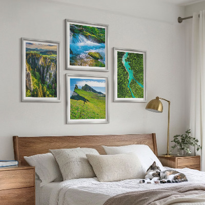 Galleria a parete Montagne verdi, rocce di fiume