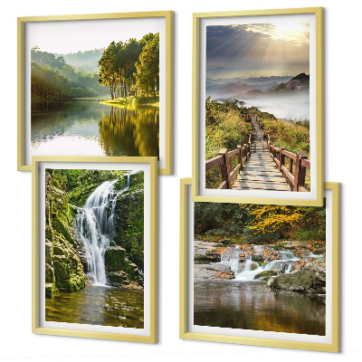 Galleria a parete cascate montagne nuvole autunno