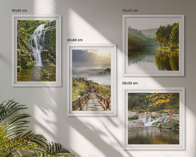Galleria a parete cascate montagne nuvole autunno