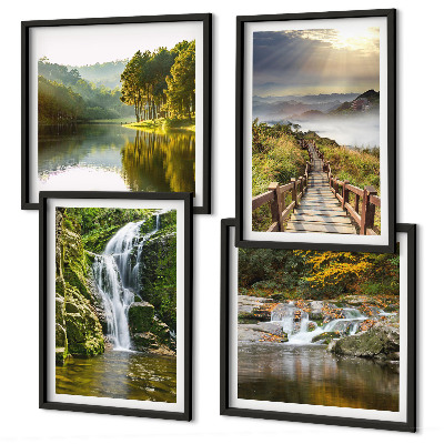 Galleria a parete cascate montagne nuvole autunno
