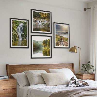 Galleria a parete cascate montagne nuvole autunno