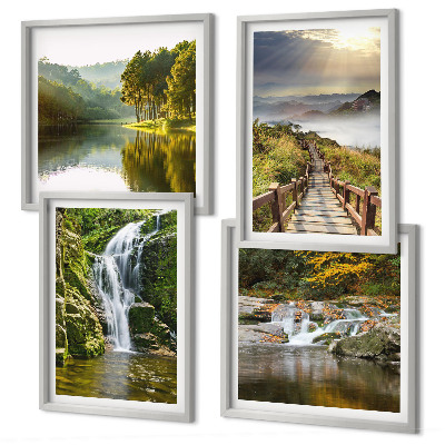 Galleria a parete cascate montagne nuvole autunno