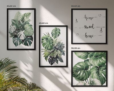 Galleria a parete Foglie tropicali verdi ad acquerello