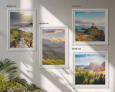 Sentiero celeste dei fiori di montagna polittico con cornice