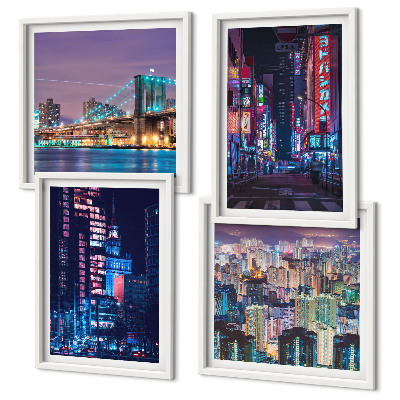 Galleria a parete Città notturne illuminate al neon