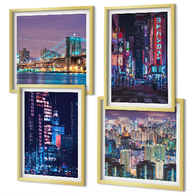 Galleria a parete Città notturne illuminate al neon