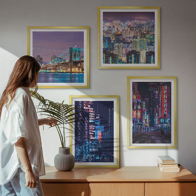 Galleria a parete Città notturne illuminate al neon