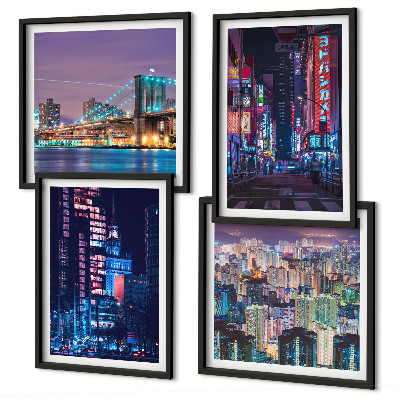 Galleria a parete Città notturne illuminate al neon