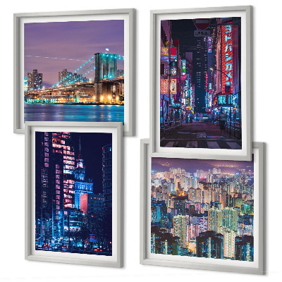 Galleria a parete Città notturne illuminate al neon