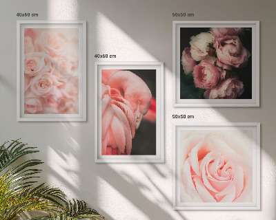 Polittico con cornice fenicotteri rosa pastello