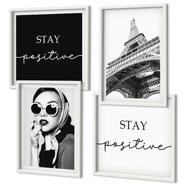 Galleria a parete Ritratti Torre Eiffel slogan
