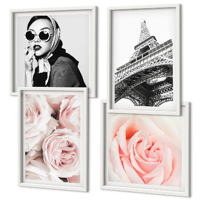 Polittico con cornice Il ritratto di una donna di Eiffel con le rose