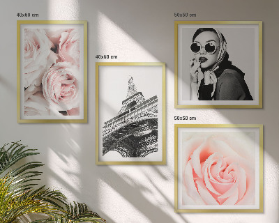 Polittico con cornice Il ritratto di una donna di Eiffel con le rose
