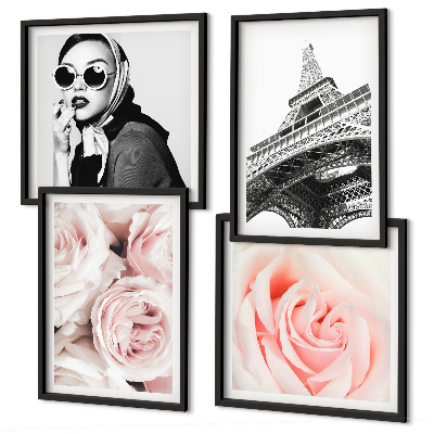 Polittico con cornice Il ritratto di una donna di Eiffel con le rose