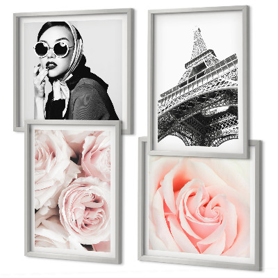 Polittico con cornice Il ritratto di una donna di Eiffel con le rose