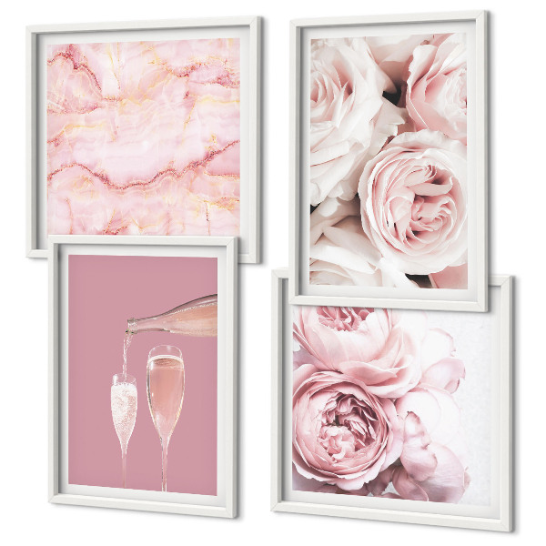 Galleria a parete Rose champagne marmo pastello