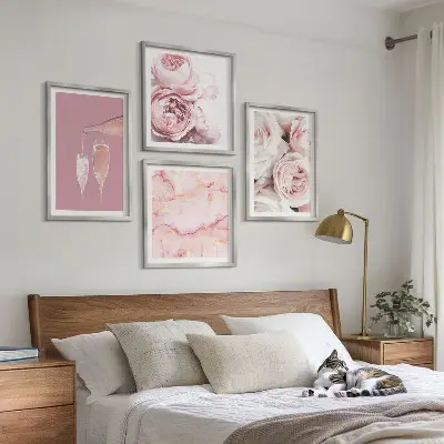 Galleria a parete in marmo rosa champagne pastello