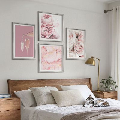 Galleria a parete Rose champagne marmo pastello