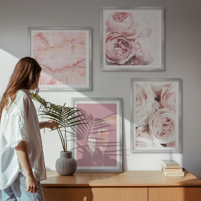 Galleria a parete Rose champagne marmo pastello