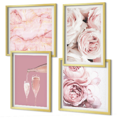 Galleria a parete Rose champagne marmo pastello