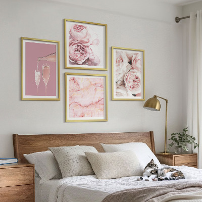 Galleria a parete Rose champagne marmo pastello
