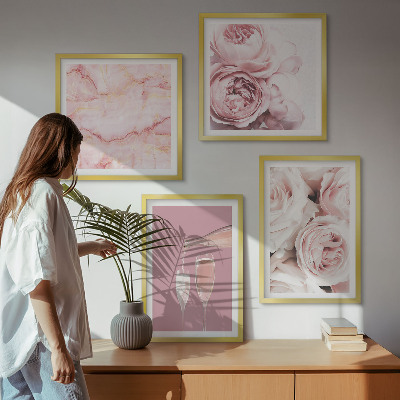 Galleria a parete Rose champagne marmo pastello