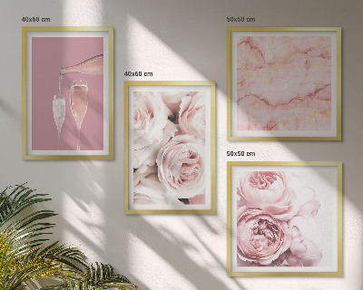 Galleria a parete Rose champagne marmo pastello