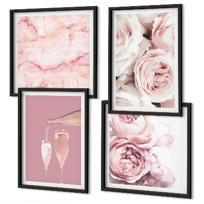 Galleria a parete Rose champagne marmo pastello
