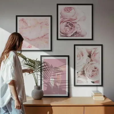 Galleria a parete in marmo rosa champagne pastello