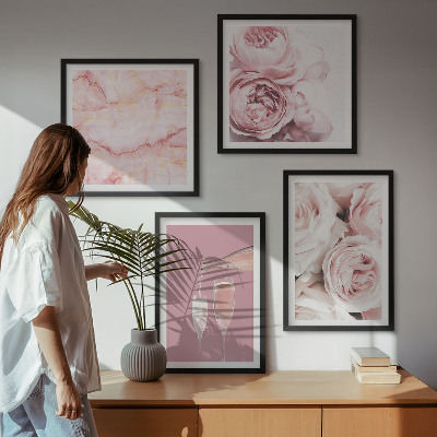 Galleria a parete Rose champagne marmo pastello