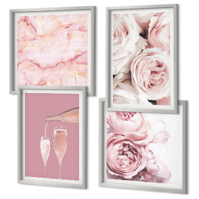 Galleria a parete Rose champagne marmo pastello