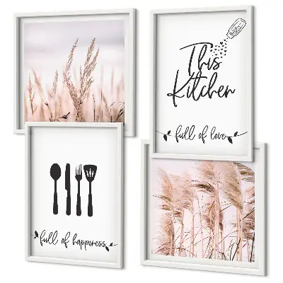 Galleria a parete scritta decorativa in stile boho per la cucina
