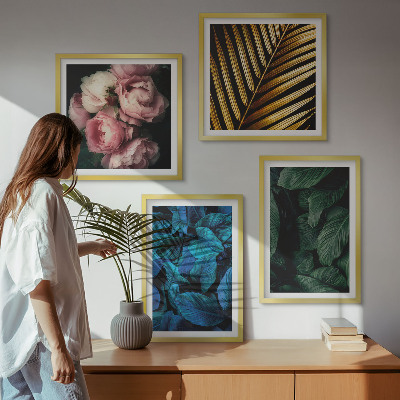 Galleria a parete Foglie fiorite di vari colori