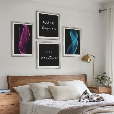 Galleria a parete Linee al neon ondeggiano sullo sfondo