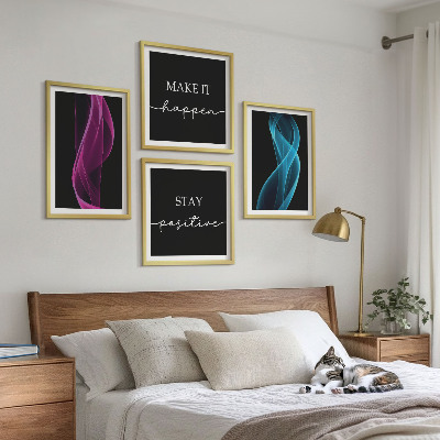 Galleria a parete Linee al neon ondeggiano sullo sfondo