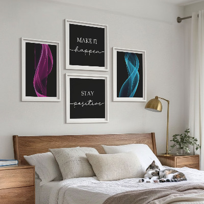 Galleria a parete Linee al neon ondeggiano sullo sfondo