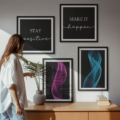 Galleria a parete Linee al neon ondeggiano sullo sfondo