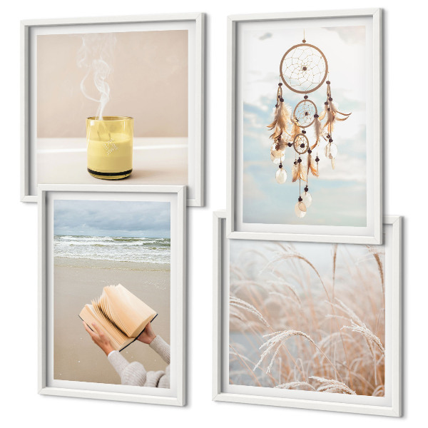 Polittico con cornice Paesaggi estivi in ​​stile boho
