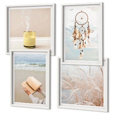 Polittico con cornice Paesaggi estivi in ​​stile boho