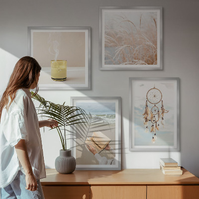 Polittico con cornice Paesaggi estivi in ​​stile boho