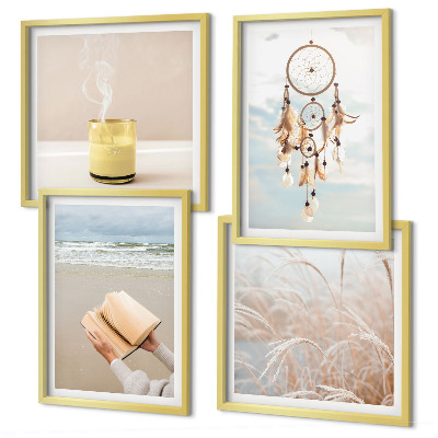 Polittico con cornice Paesaggi estivi in ​​stile boho