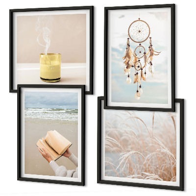 Polittico con cornice Paesaggi estivi in ​​stile boho