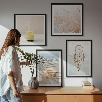 Polittico con cornice Paesaggi estivi in ​​stile boho