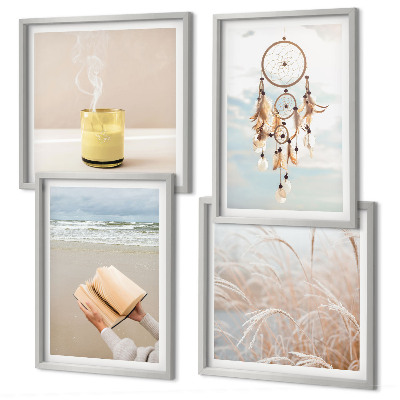 Polittico con cornice Paesaggi estivi in ​​stile boho