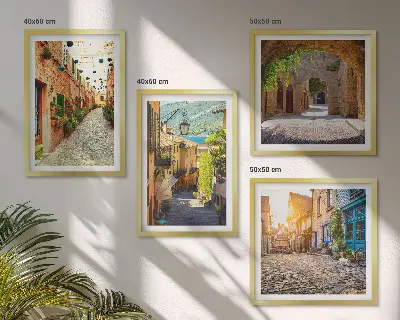 Galleria a parete con stampa di incantevoli strade lastricate in pietra