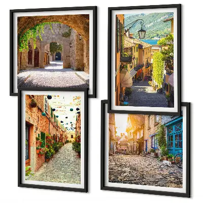 Galleria a parete con stampa di incantevoli strade lastricate in pietra