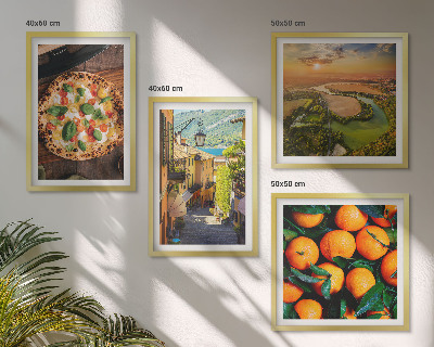 Composizione di 4 quadri fiumi italiani colline strada